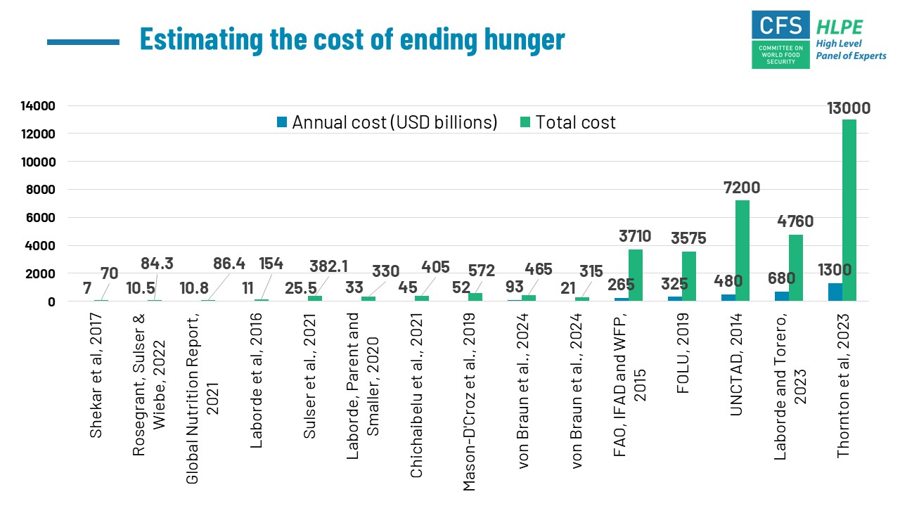 HLPE-FSN Cost of ending hunger graphic