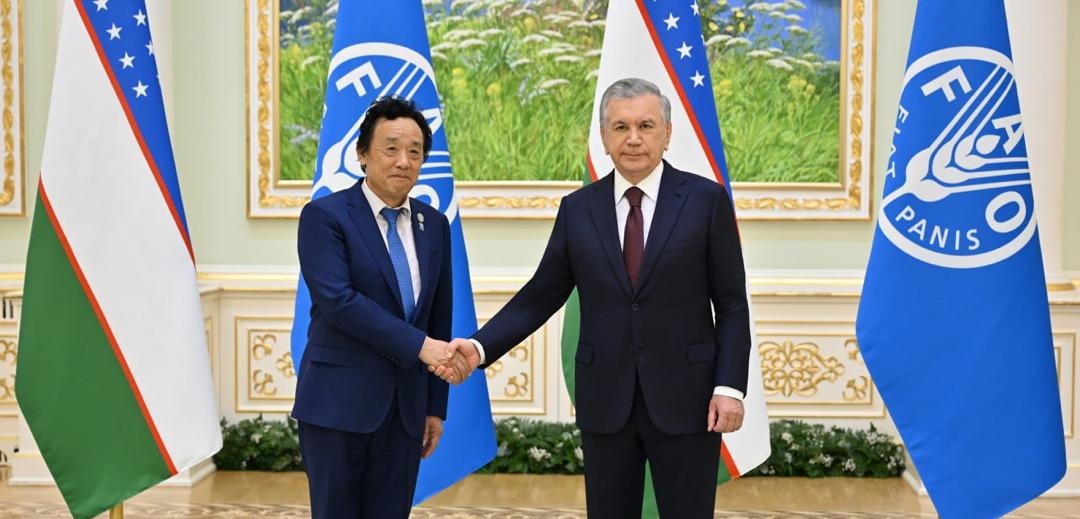 اجتماع ثنائي مع فخامة السيد Shavkat Mirziyoyev، رئيس جمهورية أوزبكستان، ومعالي السيد Jamshid Khodjaev، نائب رئيس وزراء أوزبكستان