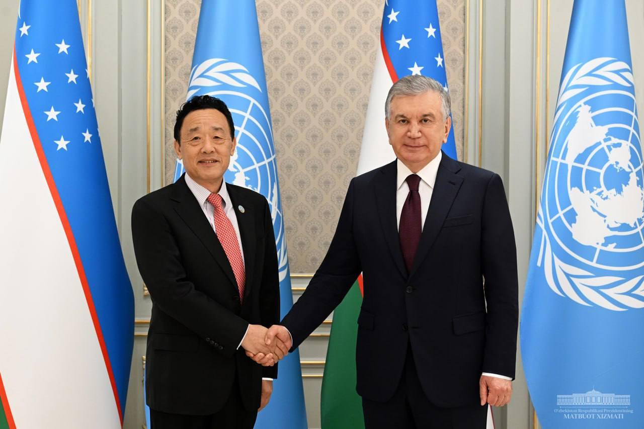 موجز عن اللقاء الثنائي الذي عقده المدير العام مع فخامة السيد Shavkat Mirziyoyev، رئيس جمهورية أوزبكستان