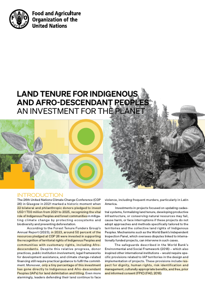 Land tenure for indigenous and afrodescendant peoples