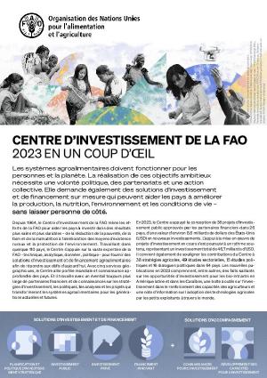 Centre d'investissement de la FAO - 2023 en un coup d'œil Centre d'investissement de la FAO - 2023 en un coup d'œil