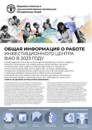Общая информация о работе инвестиционного центра ФАО в 2023 году Общая информация о работе инвестиционного центра ФАО в 2023 году