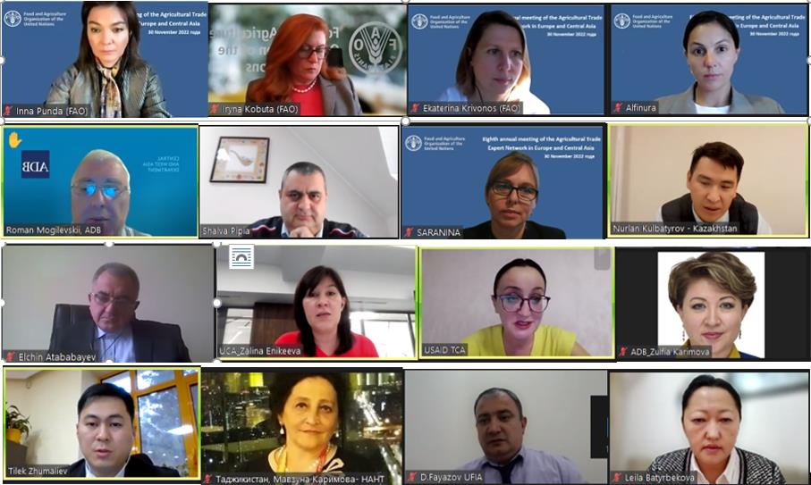 Eighth Annual meeting of the Agricultural Trade Expert Network in Europe and Central Asia 30 November 2022 (online)