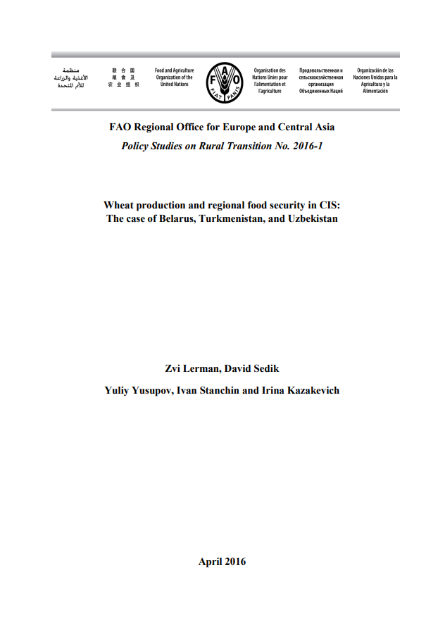 Wheat production and regional food security in CIS.2016