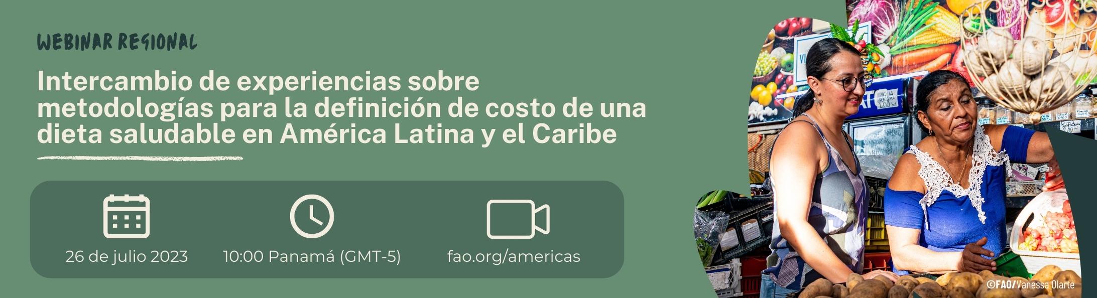 Webinar regional: Intercambio de experiencias sobre metodologías para la definición de costo de una dieta saludable en América Latina y el Caribe