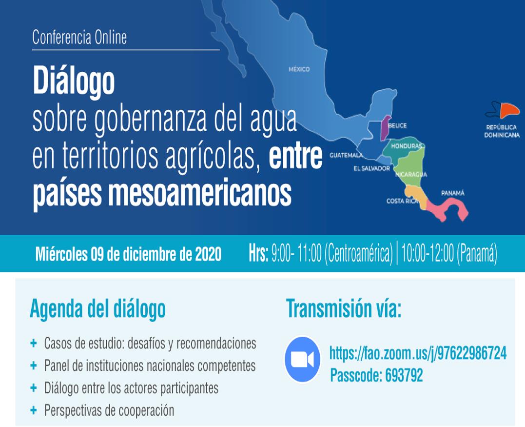Diálogo sobre gobernanza del agua en territorios agrícolas entre países mesoamericanos