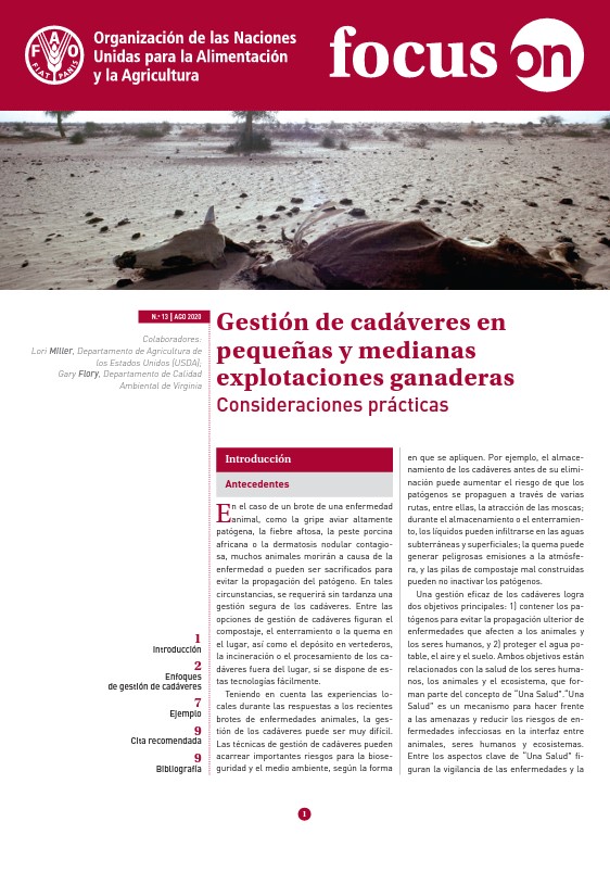 Gestión de cadáveres en pequeñas y medianas explotaciones ganaderas